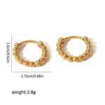 Gold color / 1 Pair Simple Daily Style Glossy Ball Shape Stainless Steel  Gold Color Women's Hoop Earrings Picture2